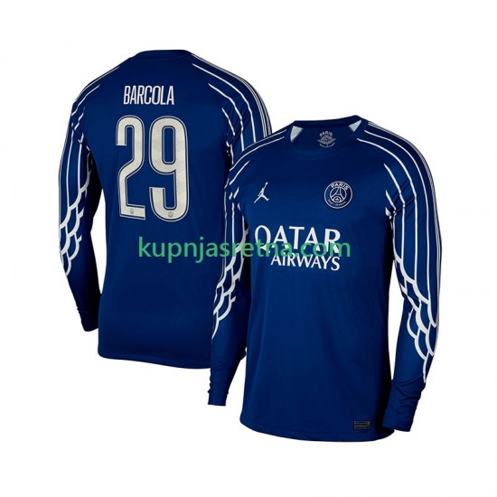 Muškarci Četvrti Dresova Paris Saint-Germain Bradley Barcola 29 2024-2025 Dugim Rukavima