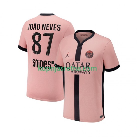 Muškarci Treći Dresova Paris Saint-Germain Joao Neves 87 2024-2025 Kratkih Rukava