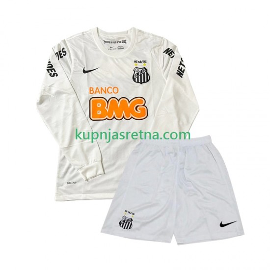 Dječja Domaći Home Dresova Santos Retro 2011-2012 Dugim Rukavima