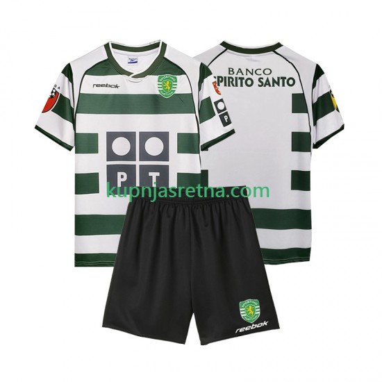Dječja Domaći Home Dresova Sporting CP Retro 2001 2003 Kratkih Rukava