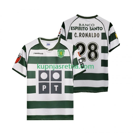 Muškarci Domaći Home Dresova Sporting CP Cristiano Ronaldo 28 Retro 2001 2003 Kratkih Rukava