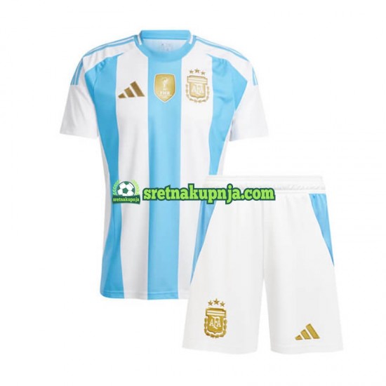 Dječja Domaći Home Dresova Argentina Copa America 2024 Plava Bijela Kratkih Rukava