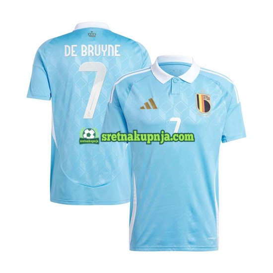 Muškarci Gostujući Away Dresova Belgija De Bruyne 7 Euro 2024 Plava Kratkih Rukava
