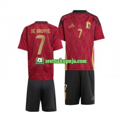 Dječja Domaći Home Dresova Belgija De Bruyne 7 Euro 2024 Crvena Kratkih Rukava