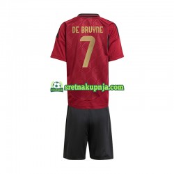 Dječja Domaći Home Dresova Belgija De Bruyne 7 Euro 2024 Crvena Kratkih Rukava