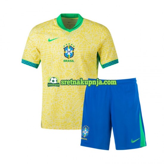Dječja Domaći Home Dresova Brazil Copa America 2024 Kratkih Rukava