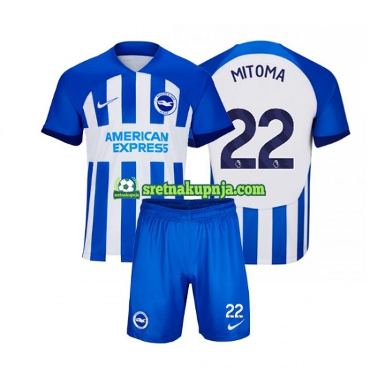 Dječja Domaći Home Dresova Brighton Hove Albion Mitoma 22 2023-2024 Kratkih Rukava