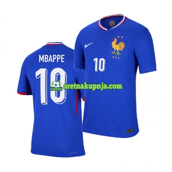 Muškarci Domaći Home Dresova Francuska Kylian Mbappe 10 Euro 2024 Plava Kratkih Rukava