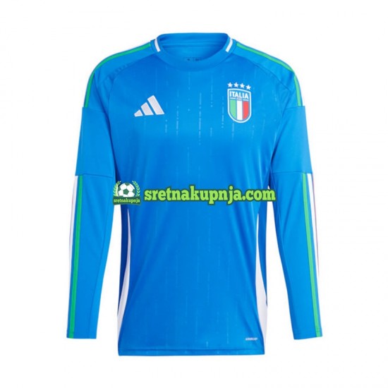Muškarci Domaći Home Dresova Italija Euro 2024 Plava Dugim Rukavima