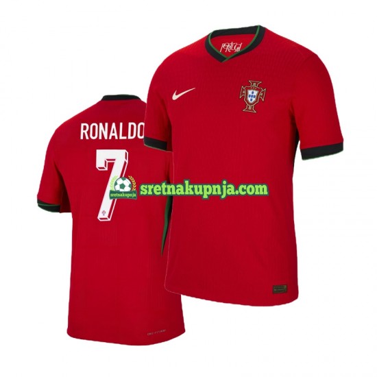 Muškarci Domaći Home Dresova Portugal Cristiano Ronaldo 7 Euro 2024 Crvena Kratkih Rukava