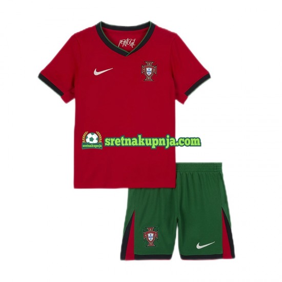 Dječja Domaći Home Dresova Portugal Euro 2024 Crvena Kratkih Rukava