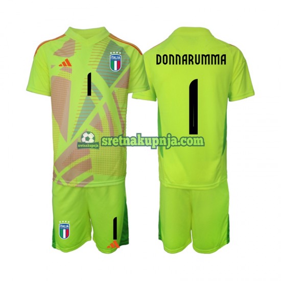 Dječja Domaći Home Golmanski Dresova Italija Donnarumma 1 Euro 2024 Kratkih Rukava