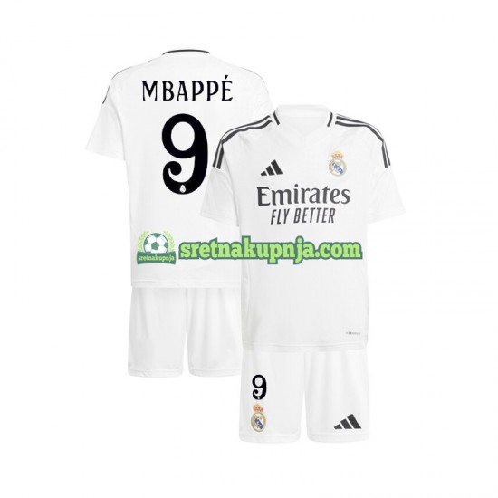 Dječja Domaći Home Dresova Real Madrid Kylian Mbappe 9 2024-2025 Bijela Kratkih Rukava