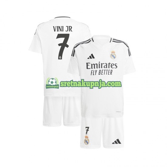 Dječja Domaći Home Dresova Real Madrid Vinicius Junior 7 2024-2025 Bijela Kratkih Rukava