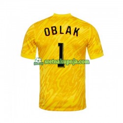 Muškarci Domaći Home Golmanski Dresova Slovenija Jan Oblak 1 Euro 2024 Žuta boja Kratkih Rukava
