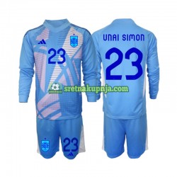 Dječja Domaći Home Golmanski Dresova Španjolska Unai Simon 23 Euro 2024 Dugim Rukavima