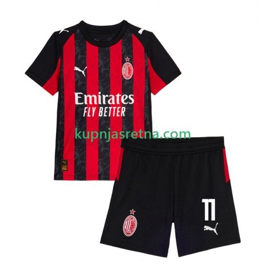 Dječja Domaći Home Dresova AC Milan Christian Pulisic 11 2025-2026 Kratkih Rukava