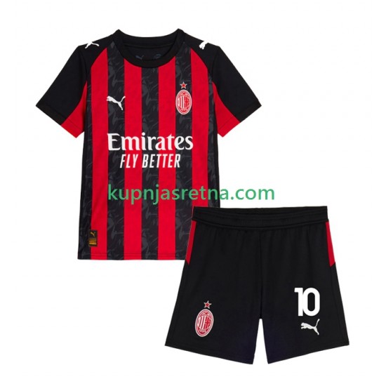 Dječja Domaći Home Dresova AC Milan Rafael Leao 10 2025-2026 Kratkih Rukava