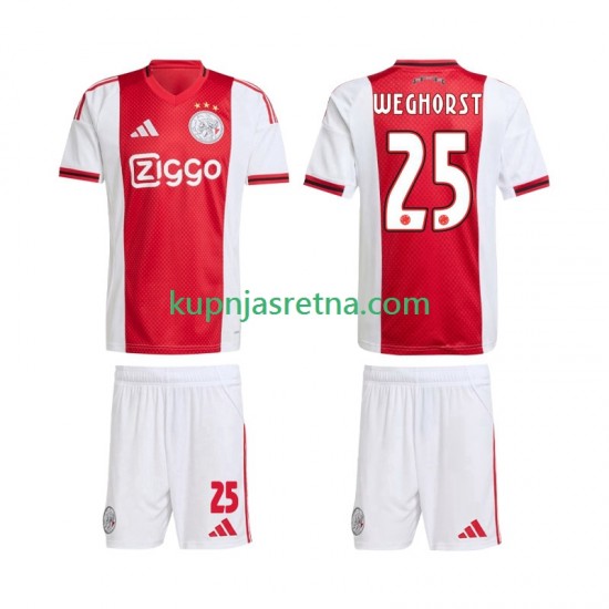 Dječja Domaći Home Dresova AFC Ajax Wout Weghorst 25 2025-2026 Kratkih Rukava