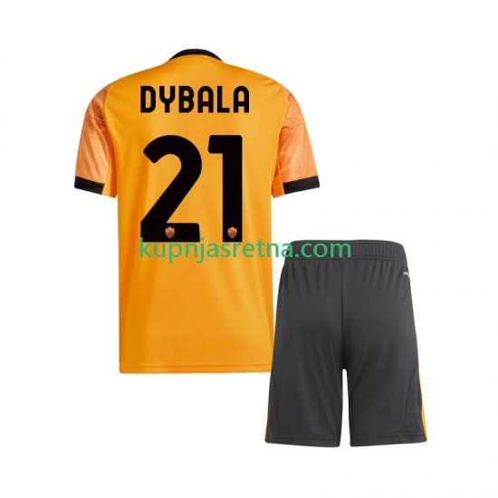 Dječja Gostujući Away Dresova Roma Dybala 21 2025-2026 Kratkih Rukava