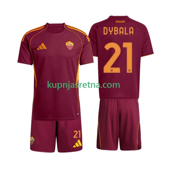 Dječja Domaći Home Dresova Roma Dybala 21 2025-2026 Kratkih Rukava
