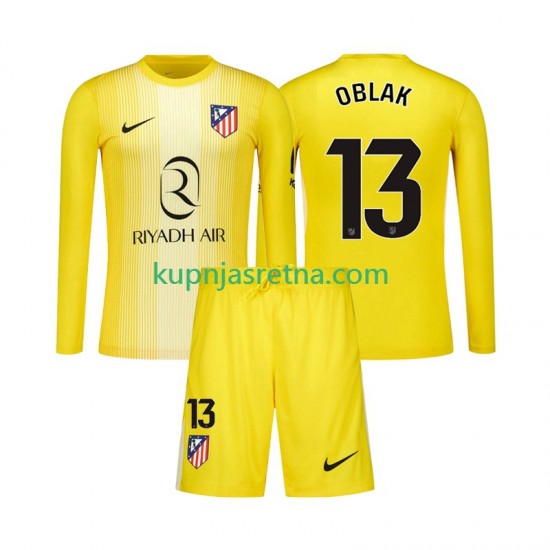 Dječja Domaći Home Golmanski Dresova Atlético Madrid Jan Oblak 13 2025-2026 Dugim Rukavima
