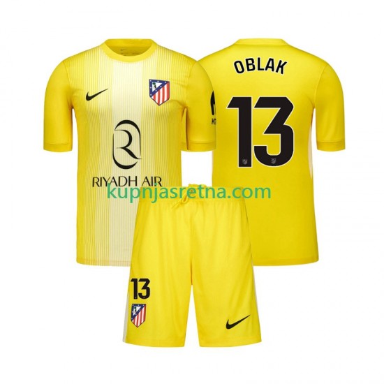 Dječja Domaći Home Golmanski Dresova Atlético Madrid Jan Oblak 13 2025-2026 Kratkih Rukava