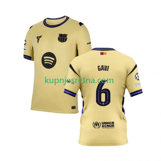 Muškarci Gostujući Away Dresova FC Barcelona Gavi 6 Champions League 2025-2026 Kratkih Rukava