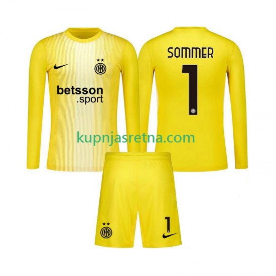 Dječja Gostujući Away Golmanski Dresova Inter Milan Yann Sommer 1 2025-2026 Dugim Rukavima