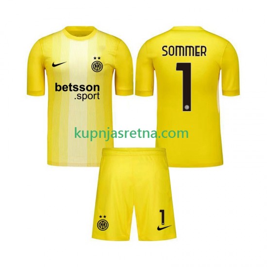 Dječja Gostujući Away Golmanski Dresova Inter Milan Yann Sommer 1 2025-2026 Kratkih Rukava