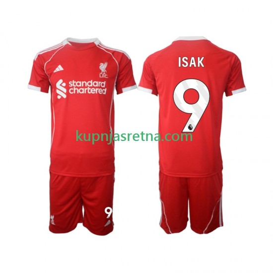 Dječja Domaći Home Dresova Liverpool ISAK 9 2025-2026 Kratkih Rukava