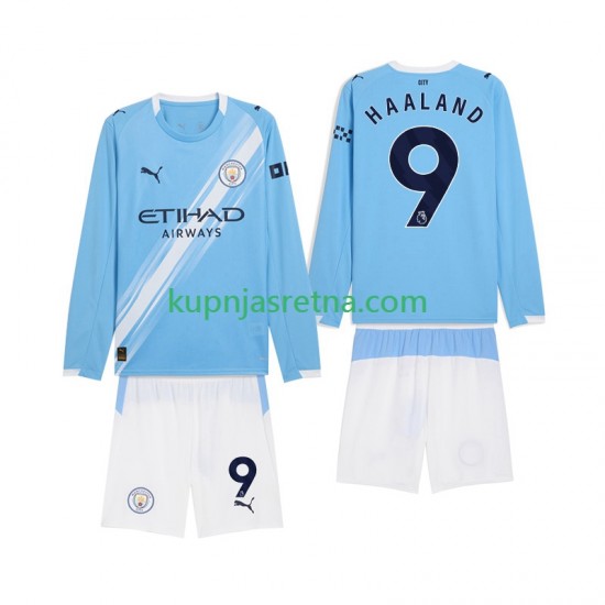 Dječja Domaći Home Dresova Manchester City Erling Haaland 9 2025-2026 Dugim Rukavima