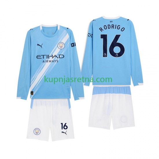 Dječja Domaći Home Dresova Manchester City Rodrigo Hernandez 16 2025-2026 Dugim Rukavima