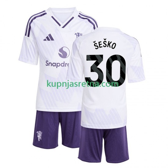 Dječja Gostujući Away Dresova Manchester United Benjamin Sesko 30 2025-2026 Kratkih Rukava