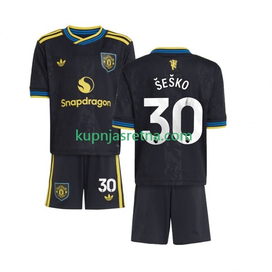 Dječja Treći Dresova Manchester United Benjamin Sesko 30 2025-2026 Kratkih Rukava