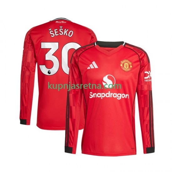 Muškarci Domaći Home Dresova Manchester United Benjamin Sesko 30 2025-2026 Dugim Rukavima