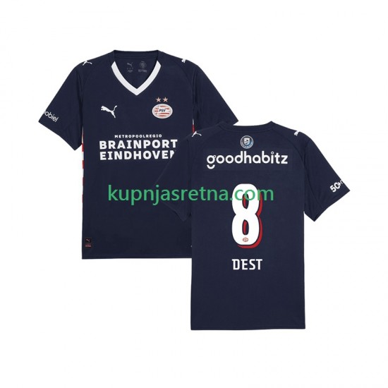 Muškarci Gostujući Away Dresova PSV Eindhoven Sergino Dest 8 2025-2026 Kratkih Rukava