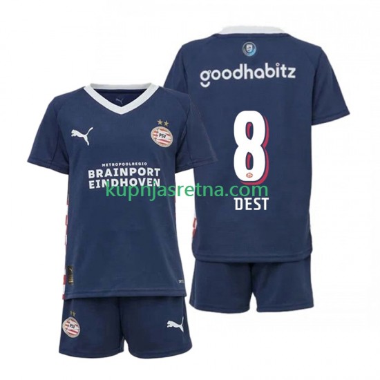 Dječja Gostujući Away Dresova PSV Eindhoven Sergino Dest 8 2025-2026 Kratkih Rukava