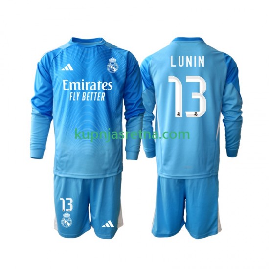 Dječja Domaći Home Golmanski Dresova Real Madrid Andriy Lunin 13 2025-2026 Dugim Rukavima