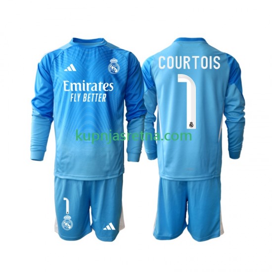 Dječja Domaći Home Dresova Real Madrid Thibaut Courtois 1 2025-2026 Dugim Rukavima