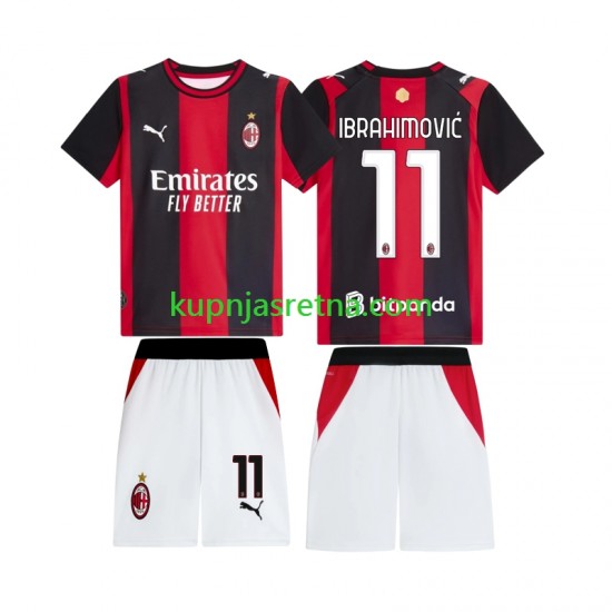 Dječja Domaći Home Dresova AC Milan Ibrahimovic 11 2026-2027 Kratkih Rukava