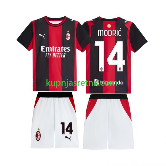 Dječja Domaći Home Dresova AC Milan Luka Modric 14 2026-2027 Kratkih Rukava