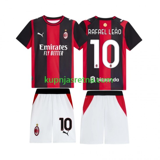 Dječja Domaći Home Dresova AC Milan Rafael Leao 10 2026-2027 Kratkih Rukava