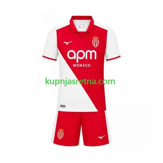 Dječja Domaći Home Dresova AS Monaco 2026-2027 Kratkih Rukava