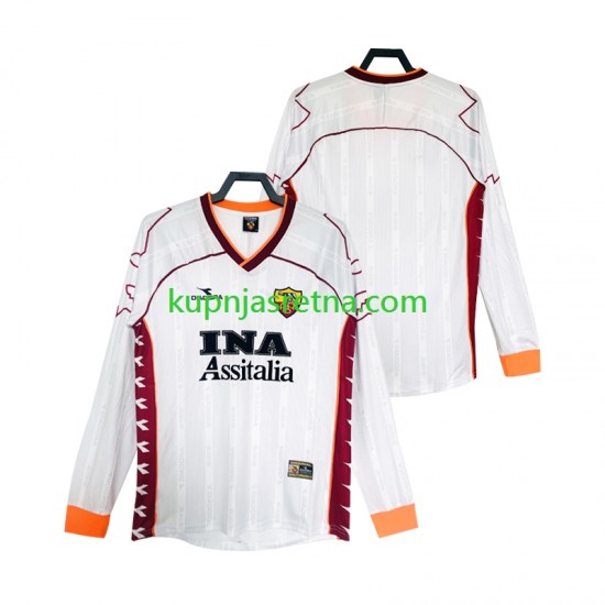 Muškarci Gostujući Away Dresova Roma Retro 1999 2000 Dugim Rukavima
