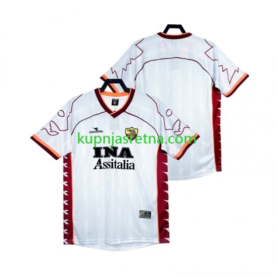 Muškarci Gostujući Away Dresova Roma Retro 1999 2000 Kratkih Rukava
