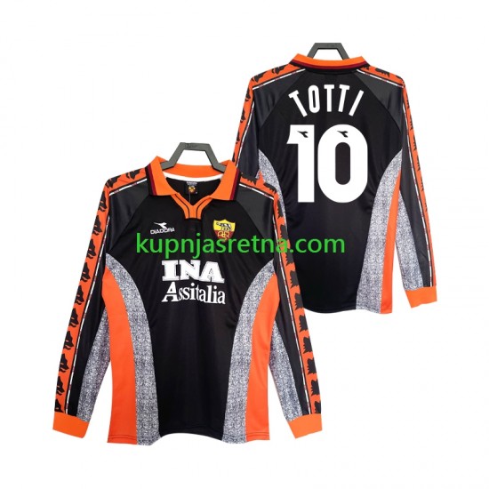 Muškarci Treći Dresova Roma Totti 10 Retro 1998 1999 Dugim Rukavima