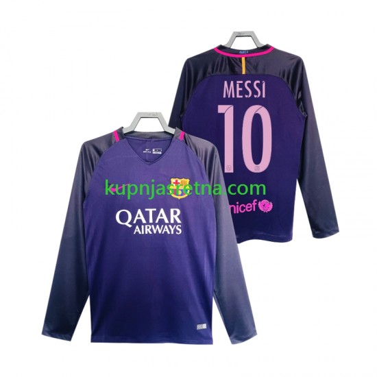 Muškarci Gostujući Away Dresova FC Barcelona Lionel Messi 10 Retro 2016 2017 Dugim Rukavima