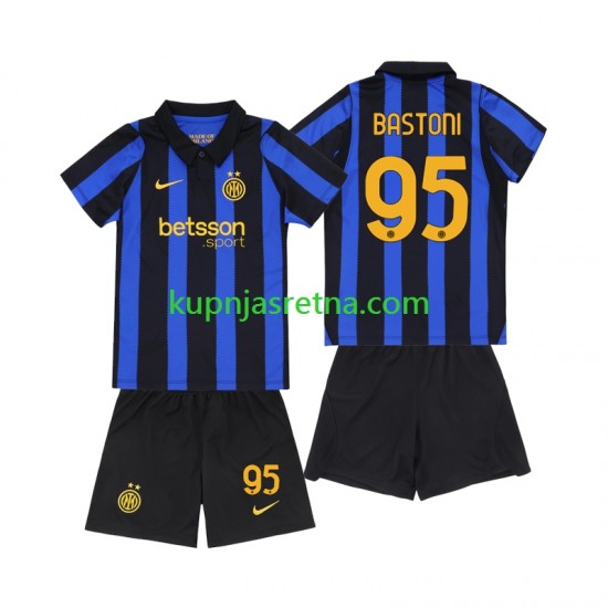 Dječja Domaći Home Dresova Inter Milan Alessandro Bastoni 95 2026-2027 Kratkih Rukava