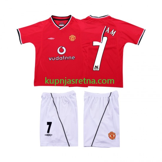 Dječja Domaći Home Dresova Manchester United BECKHAM 7 Retro 2000 2002 Kratkih Rukava